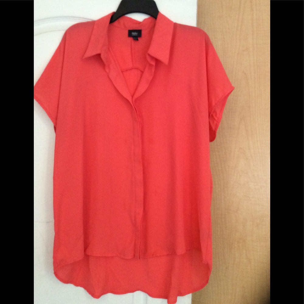Coral color women short top plus size XXL